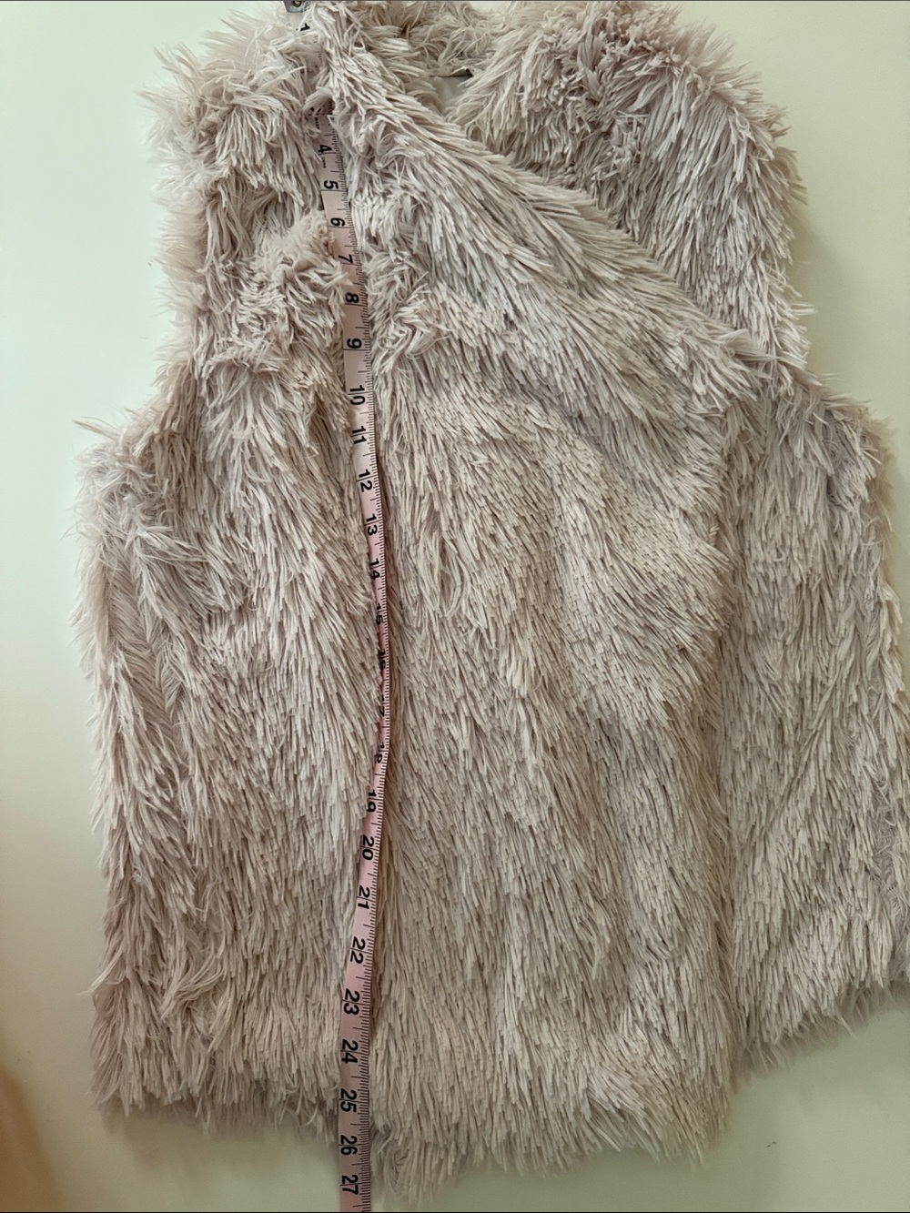 Plush Open-Front Faux Fur Vest in Blush - Picture 5 of 11